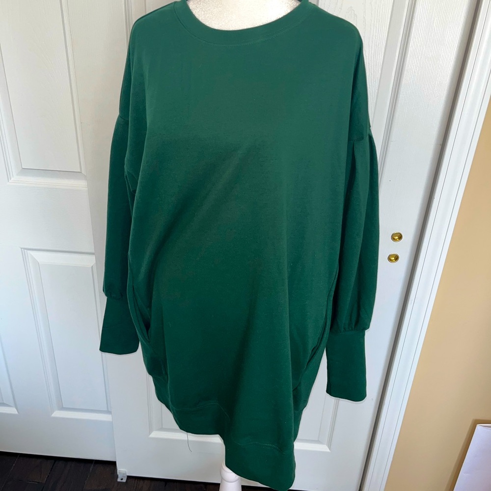 Green Sweater Dress with pockets